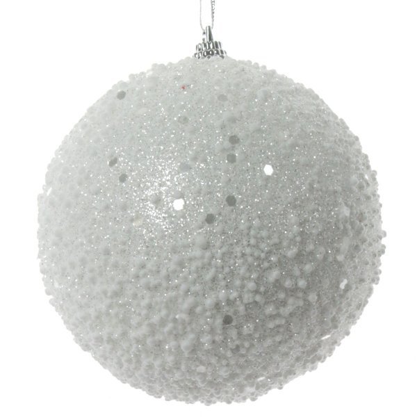 Χριστουγεννιάτικη Λευκή Μπάλα Οροφής με Χιόνι (20cm)